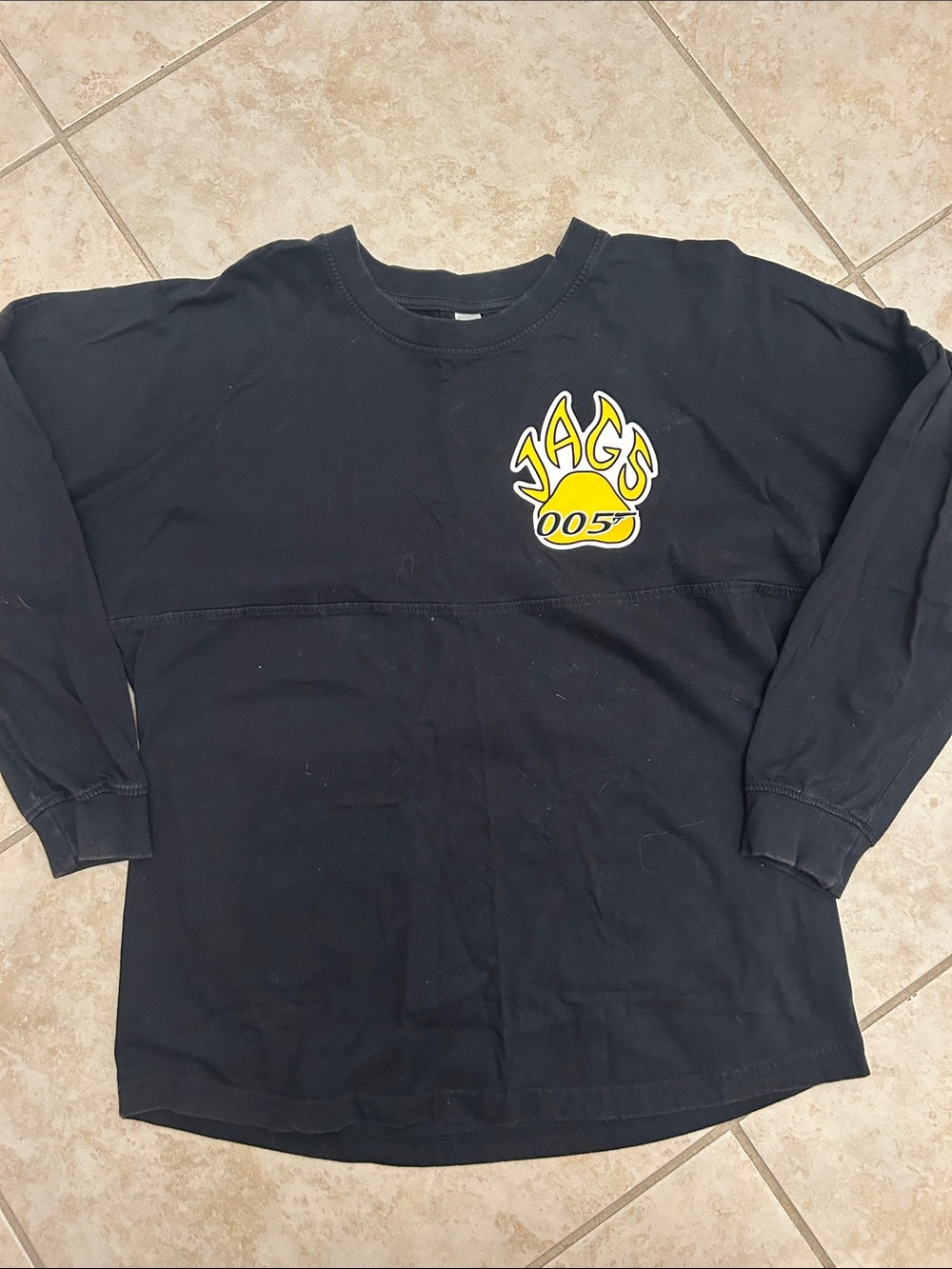 TG OO5 Black Long-Sleeved Crewneck Top
